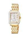 GV2 WOMEN'S BARI TORTOISE STAINLESS STEEL, MOTHER-OF-PEARL & DIAMOND BRACELET WATCH