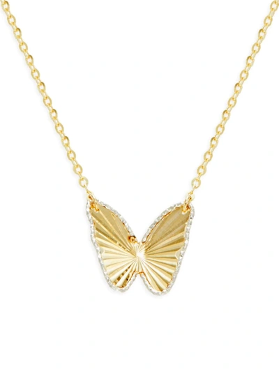 Saks Fifth Avenue Made In Italy Women's 14k Yellow Gold Butterfly Pendant Necklace