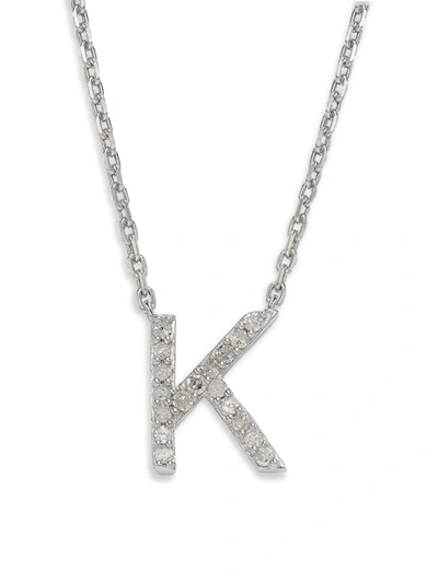 Effy Eny Women's Sterling Silver & 0.14 Tcw Diamond K-initial Pendant Necklace