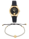 Versus Women's 2-piece Stainless Steel & Leather Strap Watch & Bolo Bracelet Set In Black