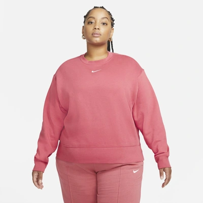 Nike Sportswear Collection Essentials Women's Oversized Fleece Crew In Gypsy Rose,white