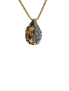 JEAN CLAUDE MEN'S DELL ARTE GOLDPLATED & STAINLESS STEEL BUDDHA & DEVIL PENDANT NECKLACE