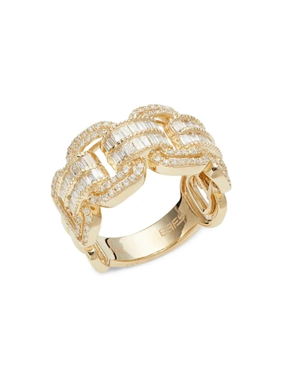 Effy Women's 14k Yellow Gold & Diamond Link Ring