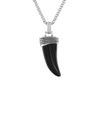 ESQUIRE MEN'S JEWELRY MEN'S STERLING SILVER & BLACK ONYX HORN PENDANT NECKLACE