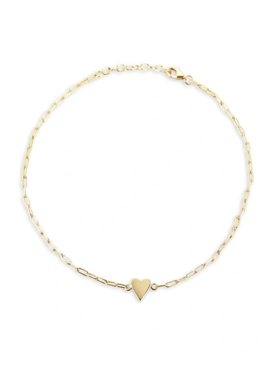 Chloe & Madison Women's 14kt Yellow Goldplated Sterling Silver Heart Anklet