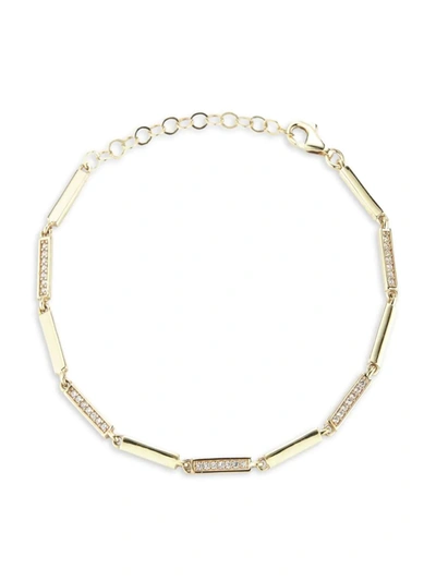Chloe & Madison Women's 14k Yellow Gold & Cubic Zirconia Anklet