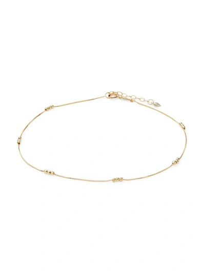 Saks Fifth Avenue Women's 14k Yellow Gold Beaded Station Anklet