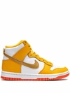 Nike Yellow & White Dunk High Top Sneakers In Yellow