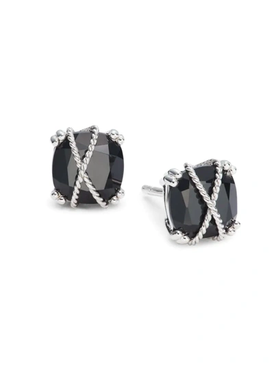 Effy Women's Sterling Silver & Onyx Stone Earrings