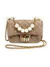 Badgley Mischka Women's Faux Pearl-embellished Quilted Crossbody Bag In Taupe