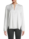 Vince Women's Stretch-silk Shirt In Mist