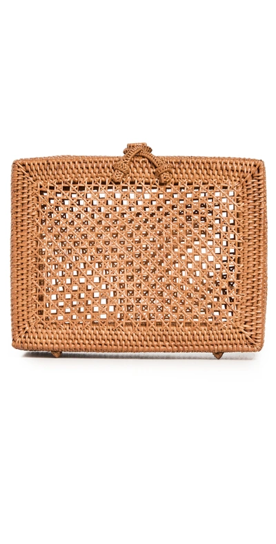 Bembien Flora Clutch In Rattan