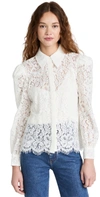 L AGENCE JENICA LACE BLOUSE IVORY