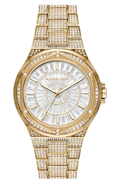 Michael Kors Lennox Pavé Bracelet Watch, 41mm In Gold