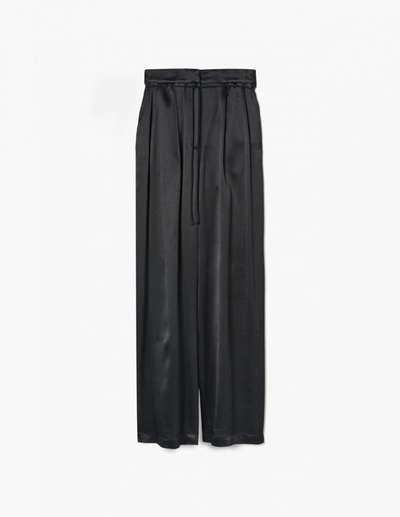 A Line Double-pleated Satin Trousers