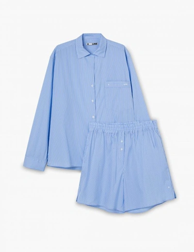 A Line Soothed Blue Stripes Pyjama Set