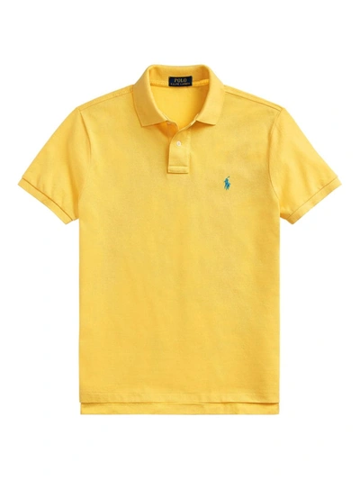 Polo Ralph Lauren Embroidered-logo Polo Shirt In Yellow