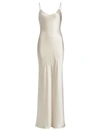 L Agence Serita Silk Charmeuse Maxi Slipdress In Dark Graphite