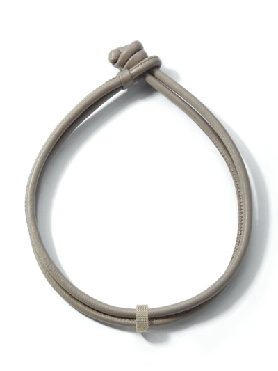 Mizuki Women's Sea Of Beauty 14k Yellow Gold, Leather & Diamond Necklace In Taupe