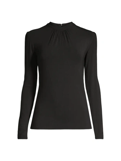 Capsule 121 The Pollux Shirred Neck Knit Top In Black