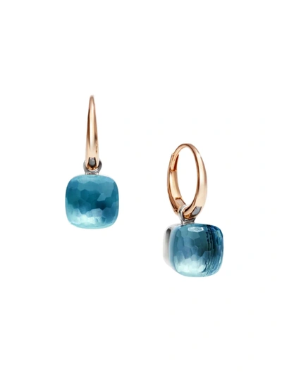 Pomellato Women's Nudo Petit Two-tone 18k Gold & Sky Blue Topaz Drop Earrings