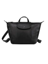 Longchamp Le Pliage Cuir Backpack In Black