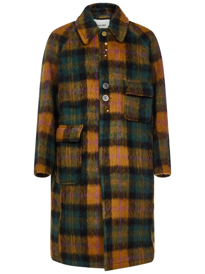 Andersson Bell Green And Yellow Wool Blend Coat In Multicolor
