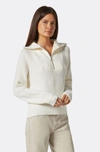 Joie Hinnes Front Zip Wool Pullover In White