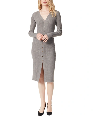 Jessica Simpson Cardigan Midi Sweater Dress In Charcoal | ModeSens