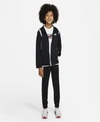 Nike Big Boys Sportswear Tracksuit In Black/white