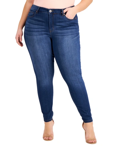 Celebrity Pink Trendy Plus Size Mid Rise Infinite Stretch Dawson Super-skinny Jeans In Multi