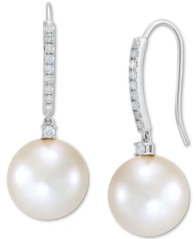 Honora Cultured Ming Pearl (12mm) & Diamond (1/4 Ct. T.w.) Drop Earrings In White Gold