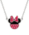 DISNEY MINNIE MOUSE ENAMEL PENDANT NECKLACE IN STERLING SILVER, 16" + 2" EXTENDER