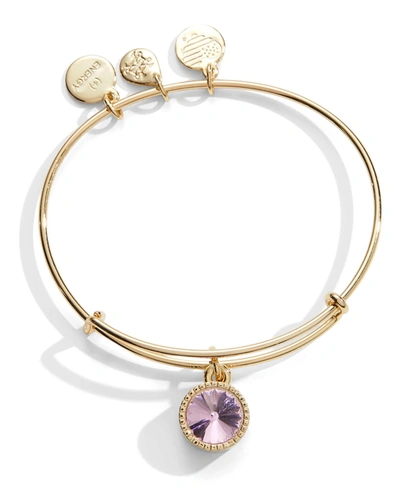 Alex And Ani Light Amethyst Birthstone Charm Bangle, June In Pink