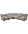 MWHOME CLOSEOUT! TERRINE 6-PC. FABRIC SECTIONAL WITH 2 POWER MOTION RECLINERS AND 1 USB CONSOLE, CREATED FO