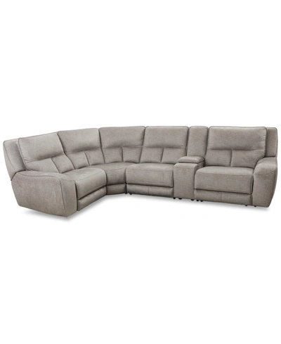 MWHOME CLOSEOUT! TERRINE 5-PC. FABRIC SECTIONAL WITH 2 POWER MOTION RECLINERS AND 1 USB CONSOLE, CREATED FO