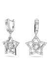 Swarovski Stella Hoop Earrings With White Crystals In Silver