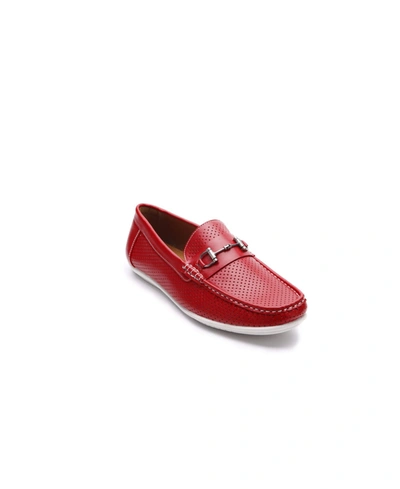 Aston Marc Men's Perforated Classic Driving Shoes In Red