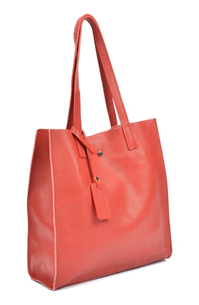 Isabella Rhea Top Handle Leather Tote Bag In Rosso