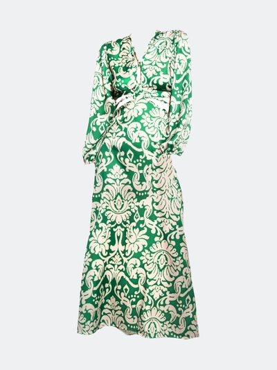 Akalia Green Persia Cutout Midi Dress