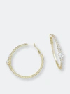 Ettika Hollywood Forever Crystal 18k Gold Plated Hoop Earrings