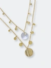 Ettika Pacific Princess Layered Shell Disc Necklace Set In White