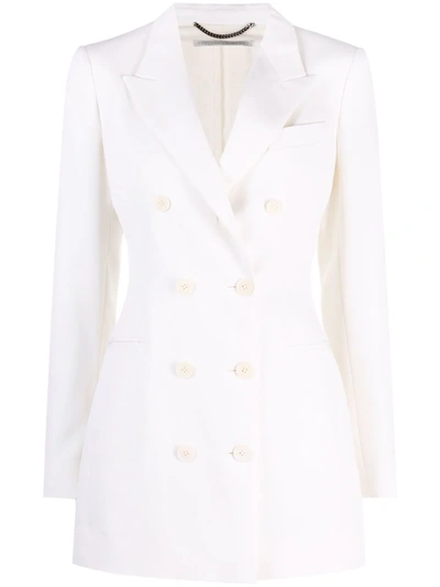 Stella Mccartney Double-breasted Crepe Blazer In Nude