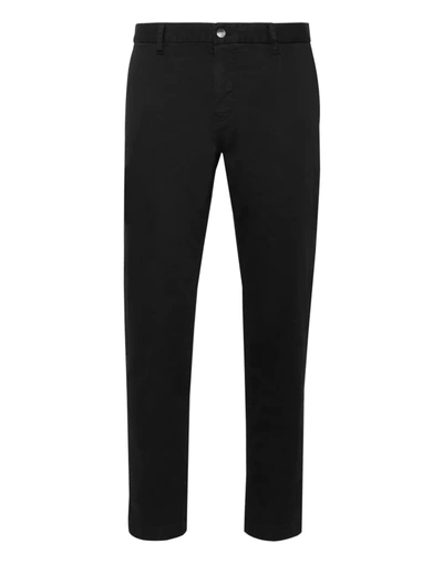 Philipp Plein Hexagon Logo Slim-fi Chinos In Schwarz