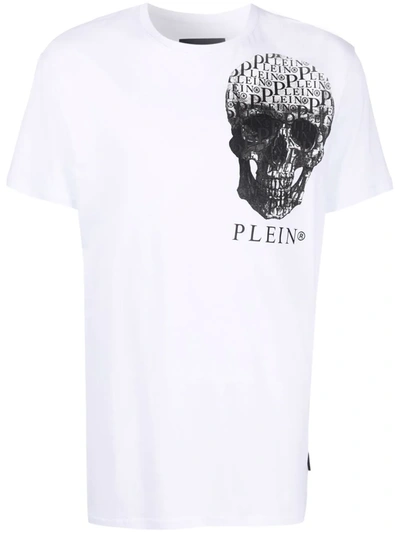 Philipp Plein 骷髅头印花短袖t恤 In Weiss