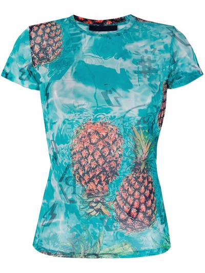 Philipp Plein Graphic-print Short-sleeve T-shirt In Blau