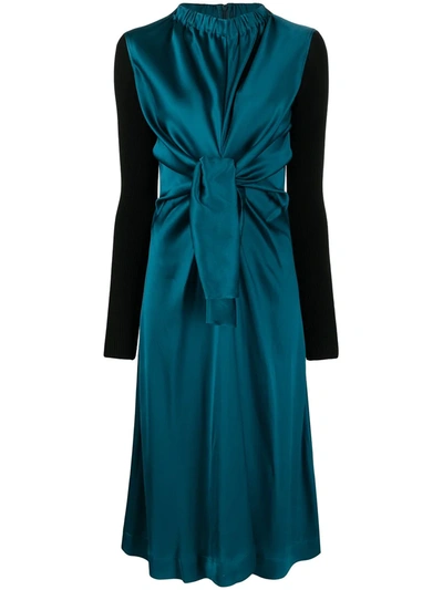 Colville Knot-detailed Silk Dress In Blau