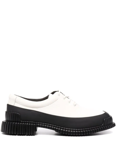 Camper Pix Two-tone Loafers In White/ Black