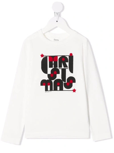 Bonpoint Teen Tadda Festive Longsleeved T-shirt In White