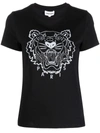 Kenzo Tiger Head-print T-shirt In Schwarz